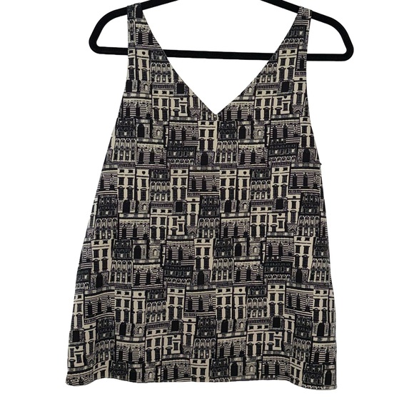 Banana Republic Tops - BANANA REPUBLIC Artsy Black & Cream Layering Tank. Feminine Preppy Chic Large